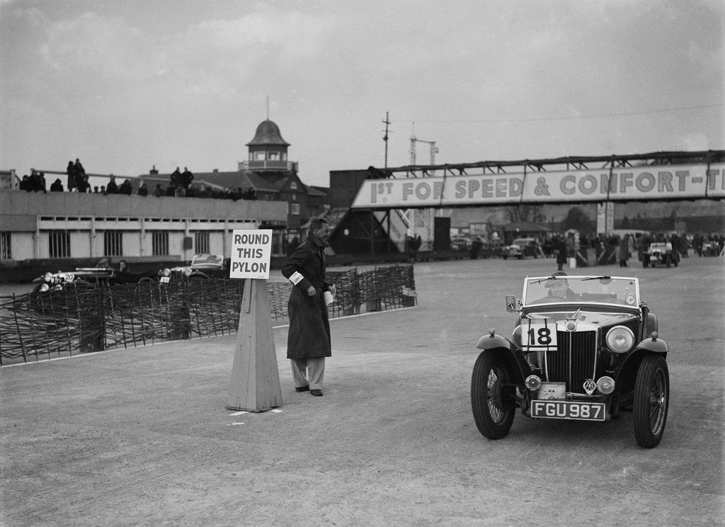 Detail of MG TA competing in the JCC Rally, Brooklands, Surrey, 1939 by Bill Brunell