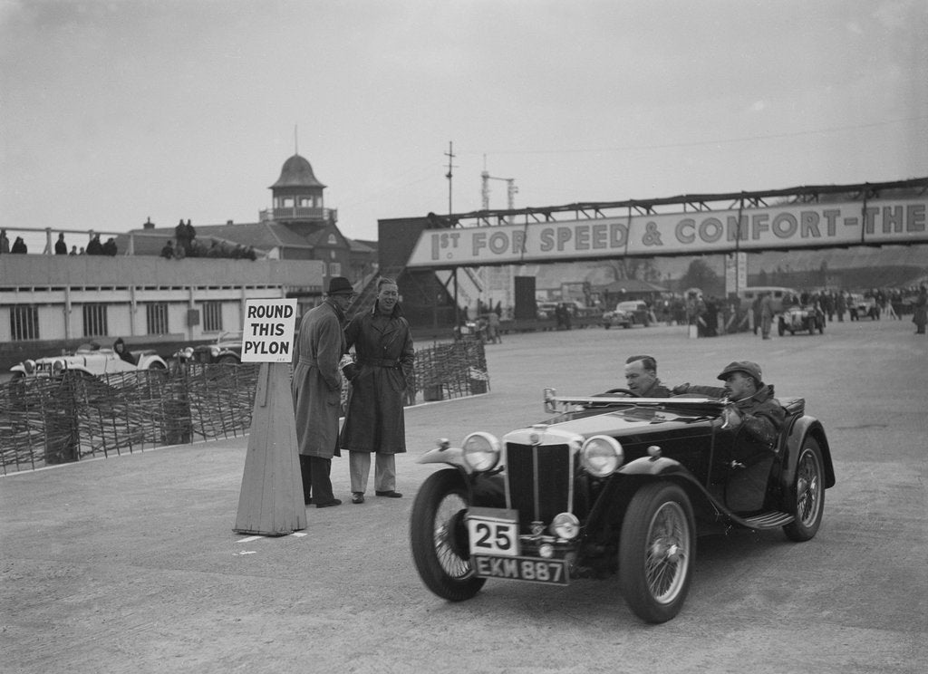 Detail of MG TA competing in the JCC Rally, Brooklands, Surrey, 1939 by Bill Brunell