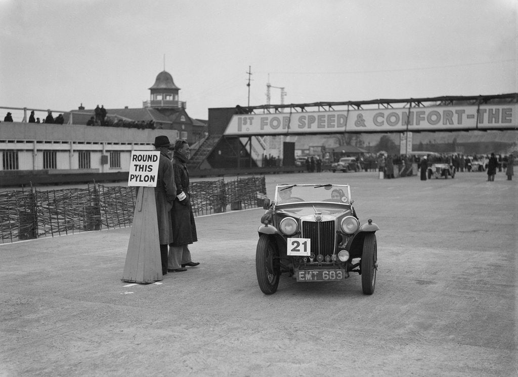 Detail of MG TA competing in the JCC Rally, Brooklands, Surrey, 1939 by Bill Brunell