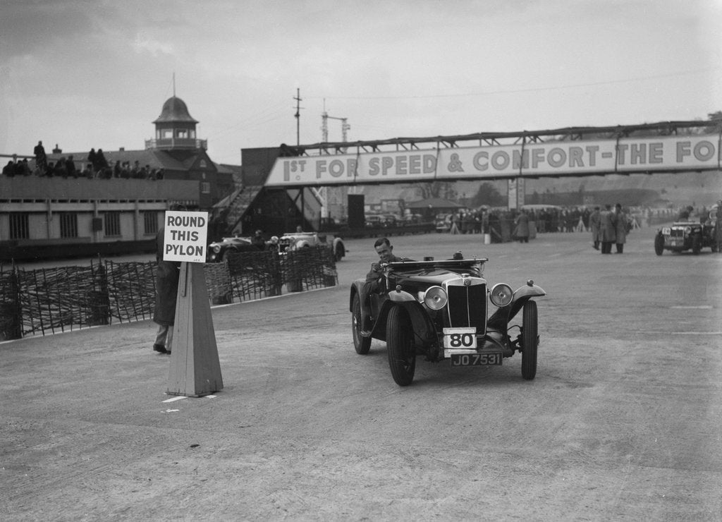 Detail of MG Magnette competing in the JCC Rally, Brooklands, Surrey, 1939 by Bill Brunell