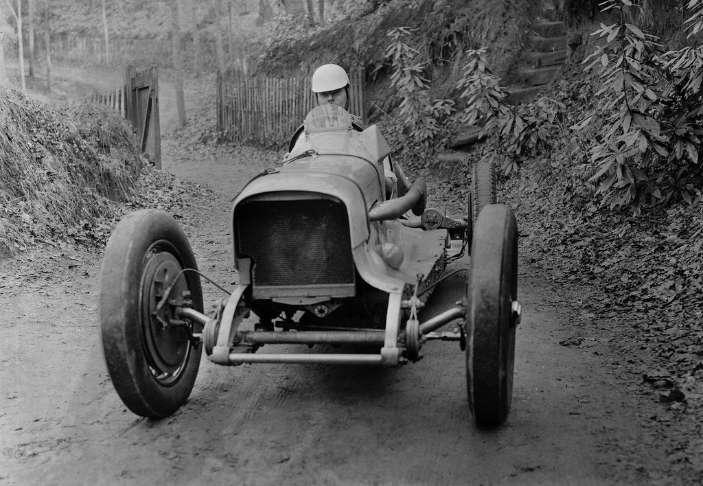 Detail of Charles Mortimer driving an offset-bodied single-seater MG KN Special, c1930s by Bill Brunell