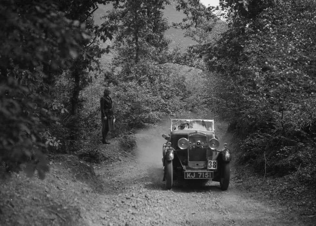 Detail of Triumph taking part in a motoring trial, c1930s by Bill Brunell