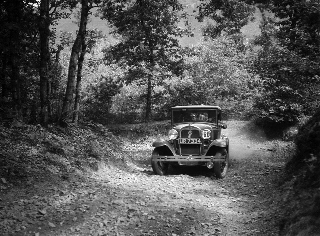 Detail of Ford Model A cabriolet competing in the Fingle Bridge Hillclimb, Devon, 1930s by Bill Brunell