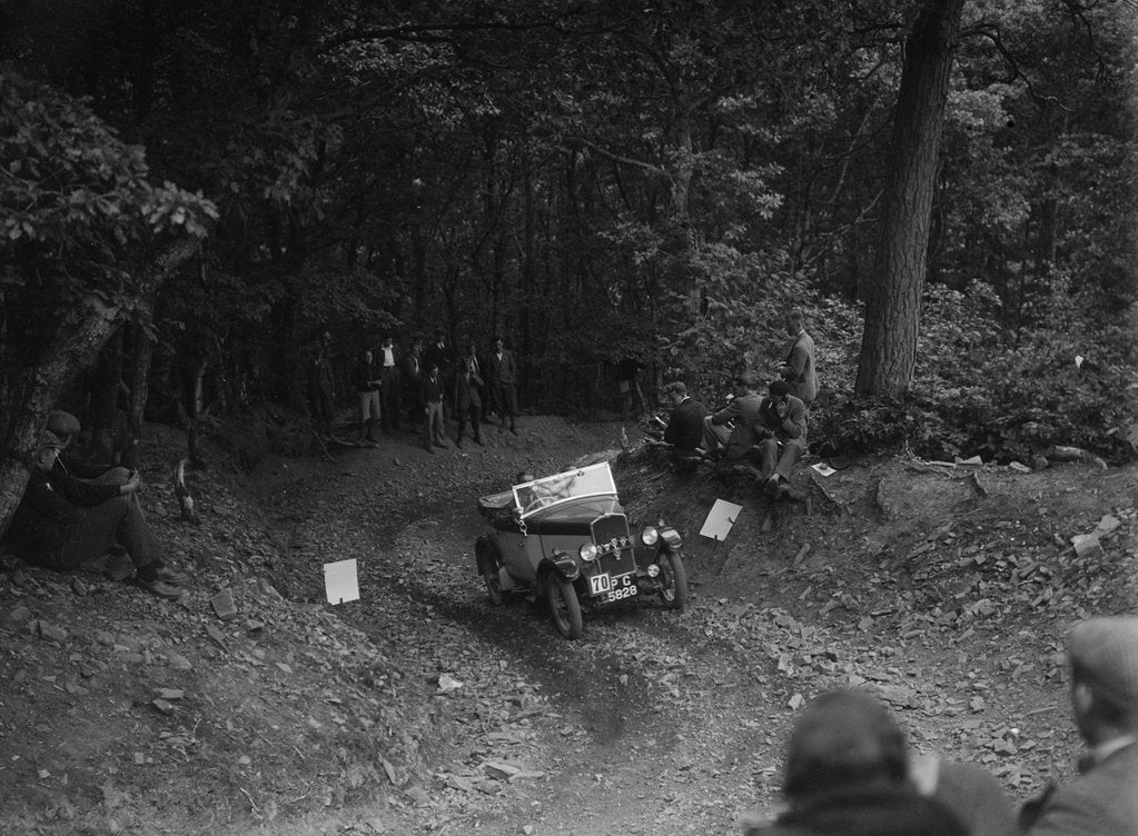 Detail of Triumph taking part in a motoring trial, c1930s by Bill Brunell