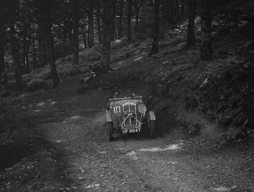 Detail of Wolseley Hornet of ARC Rigby taking part in a motoring trial, c1930s by Bill Brunell