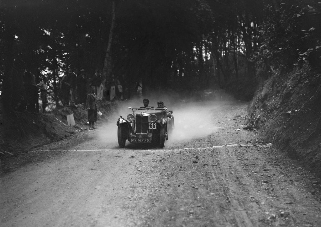 Detail of MG Magna taking part in a motoring trial, c1930s by Bill Brunell