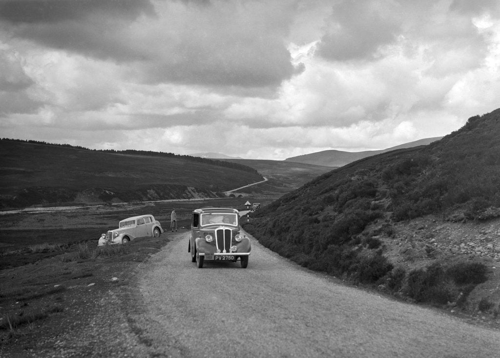 Detail of Standard saloon of NAW Brown competing in the RSAC Scottish Rally, 1936 by Bill Brunell