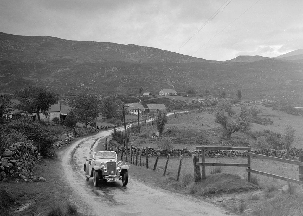 Detail of Singer Nine Sports of Miss MC Sherer competing in the RSAC Scottish Rally, 1936 by Bill Brunell