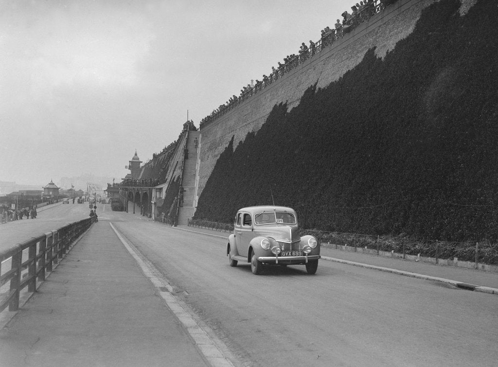 Detail of Ford V8 of CGH Barraclough on Madeira Drive, Brighton, RAC Rally, 1939 by Bill Brunell