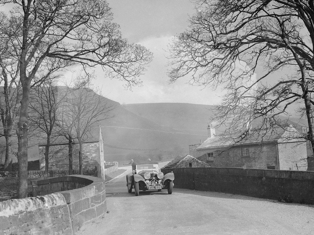 Detail of SS Jaguar 100 of Mrs IW McLennan competing in the RAC Rally, 1939 by Bill Brunell