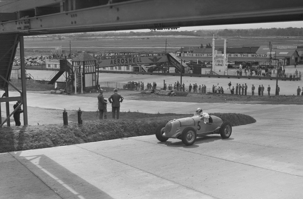 Detail of MG K3 of JHT Smith racing at Brooklands, Surrey, c1930s by Bill Brunell
