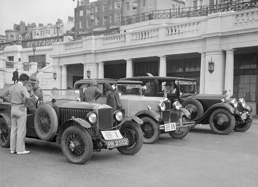Detail of Invicta of DM Healey and a Standard Sportsman's saloon at the B&HMC Brighton Motor Rally, 1930 by Bill Brunell