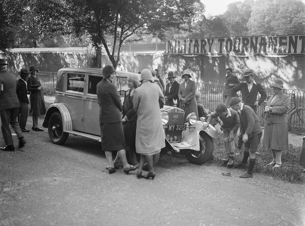 Detail of Kitty Brunell's Bianchi saloon at the B&HMC Brighton Motor Rally, 1930 by Bill Brunell
