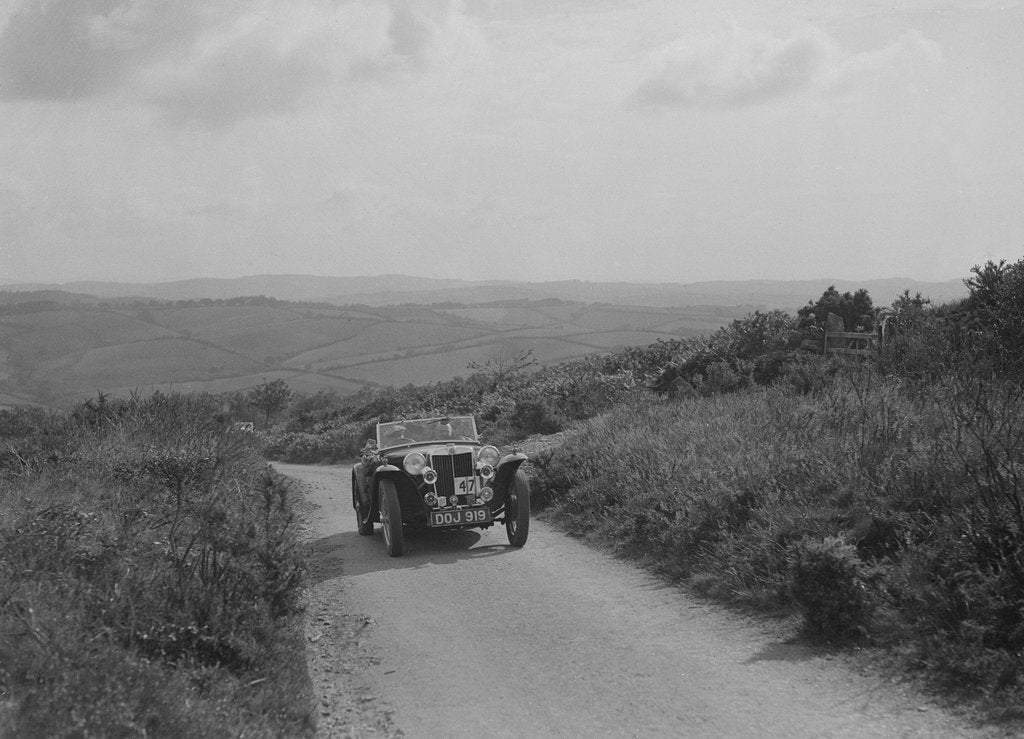 Detail of MG TA of JL Lutwyche competing in the MCC Torquay Rally, 1938 by Bill Brunell