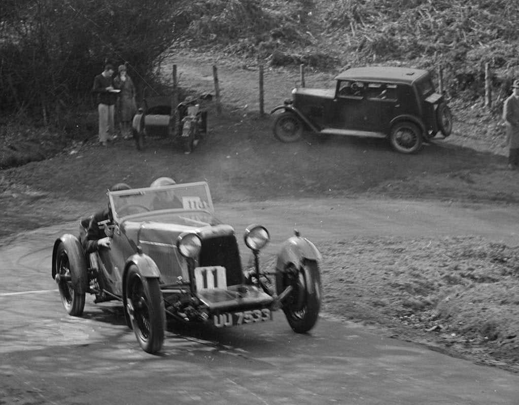 Detail of Aston Martin open sports competing in the JCC Half-Day Trial, 1930 by Bill Brunell