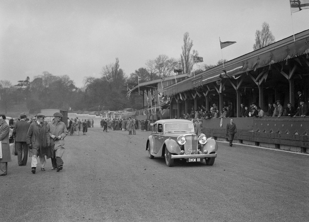Detail of SS Jaguar saloon at a race meeting at Crystal Palace, London, 1939 by Bill Brunell