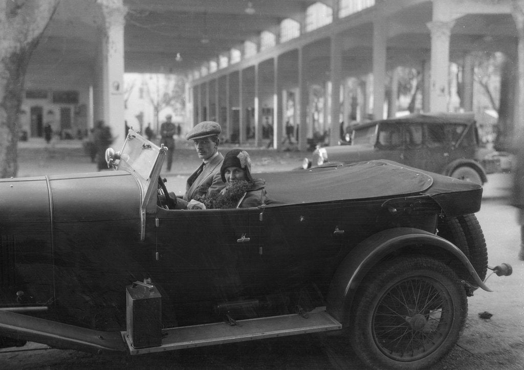 Detail of Lord de Clifford and Kitty Brunell in a Lagonda, San Remo, Italy, c1930(?) by Bill Brunell