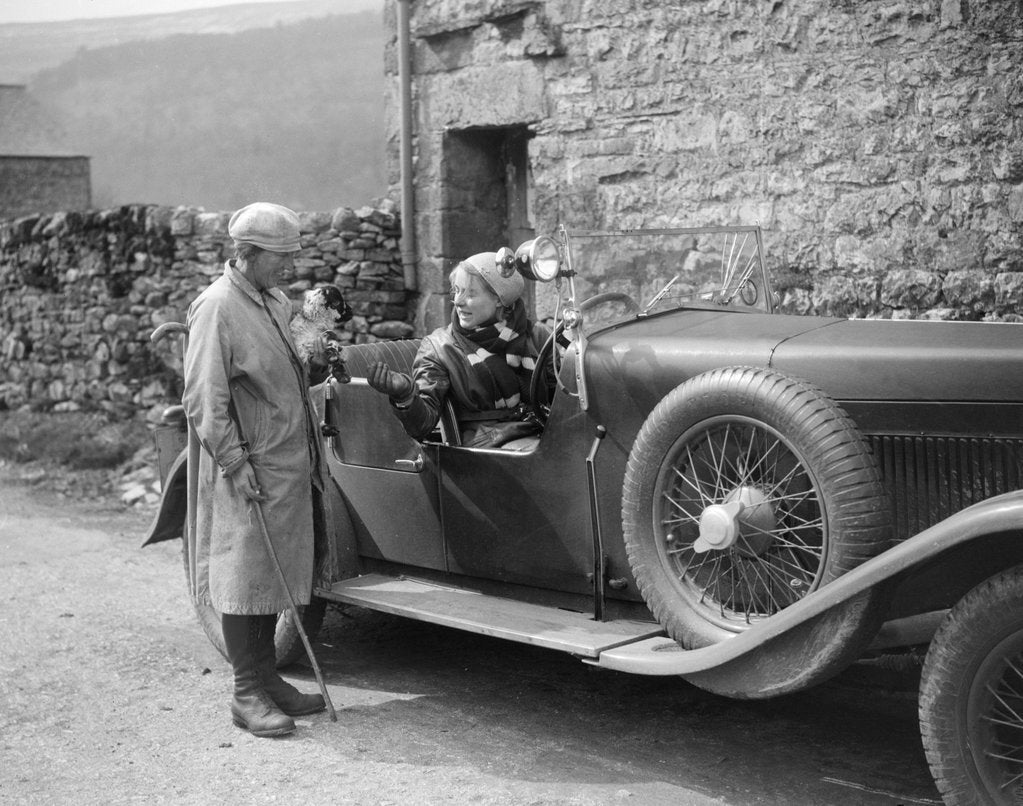 Detail of Kitty Brunell in a MG 18/80 open 4-seater, c1930(?) by Bill Brunell