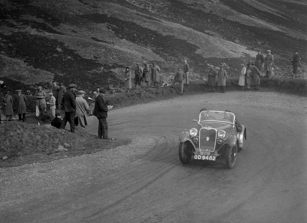 Detail of Singer Le Mans competing in the RSAC Scottish Rally, Devil's Elbow, Glenshee, 1934 by Bill Brunell
