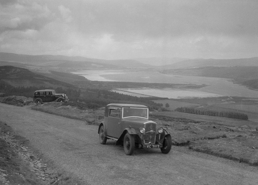 Detail of Rover coupe of G Ross competing in the RSAC Scottish Rally, 1934 by Bill Brunell