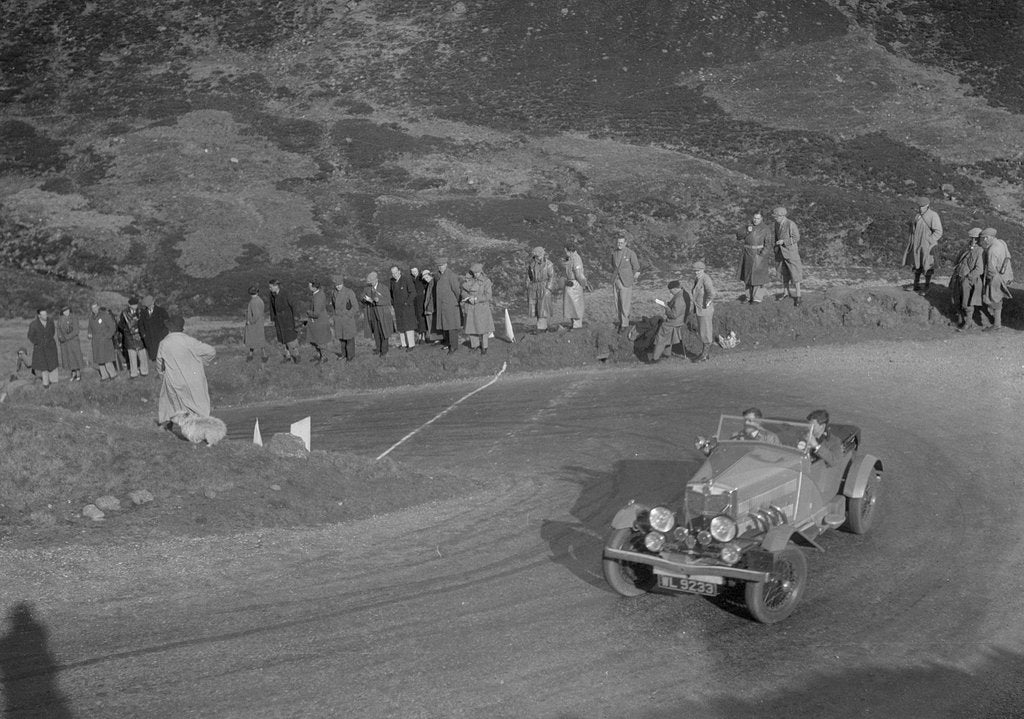 Detail of MG 18/80 open 4-seater tourer of GM Cavendish, RSAC Scottish Rally, Devil's Elbow, Glenshee, 1934 by Bill Brunell