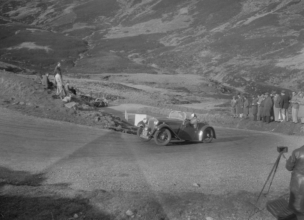Detail of Singer Le Mans 2-seater competing in the RSAC Scottish Rally, Devil's Elbow, Glenshee, 1934 by Bill Brunell