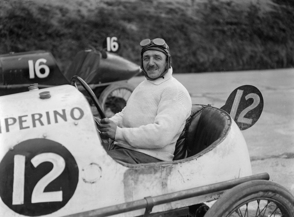 Detail of JS Wood in his Temperino at the JCC 200 Mile Race, Brooklands, Surrey, 1921 by Bill Brunell