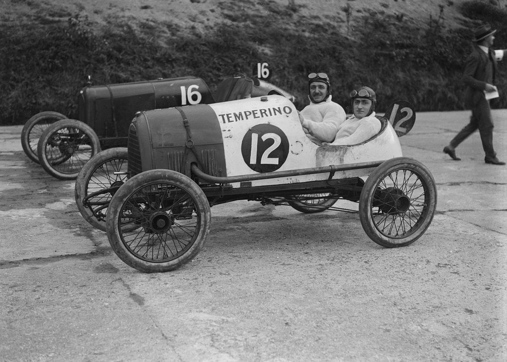 Detail of Temperino of JS Wood and Salmson of Andre Lombard at the JCC 200 Mile Race, Brooklands, 1921 by Bill Brunell