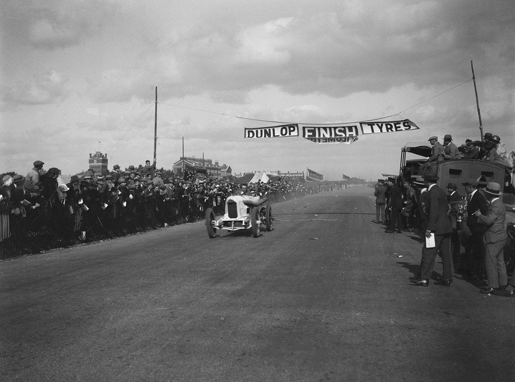 Detail of A Barlow's Benz 84hp at the finishing line, Southsea Speed Carnival, Hampshire, 1922 by Bill Brunell