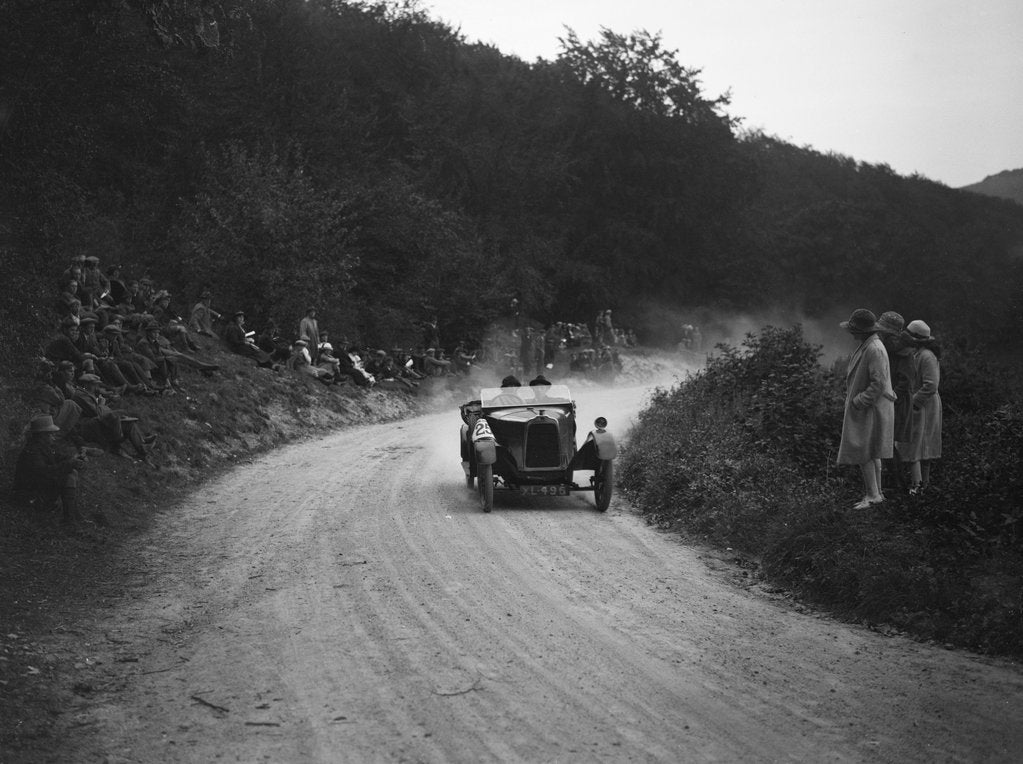 Detail of Talbot open 2-seater of Mrs Hawkes competing in a JCC hillclimb, South Harting, Sussex, 1922 by Bill Brunell
