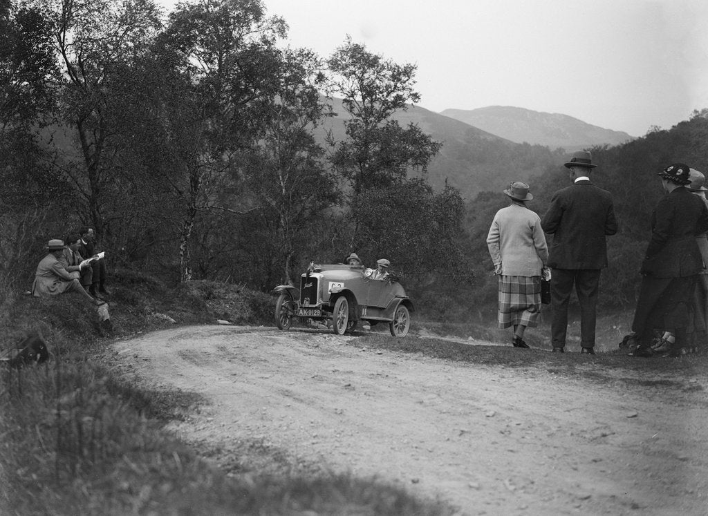Detail of Jowett open 2-seater of M Johnstone competing in the Scottish Light Car Trial, 1922 by Bill Brunell