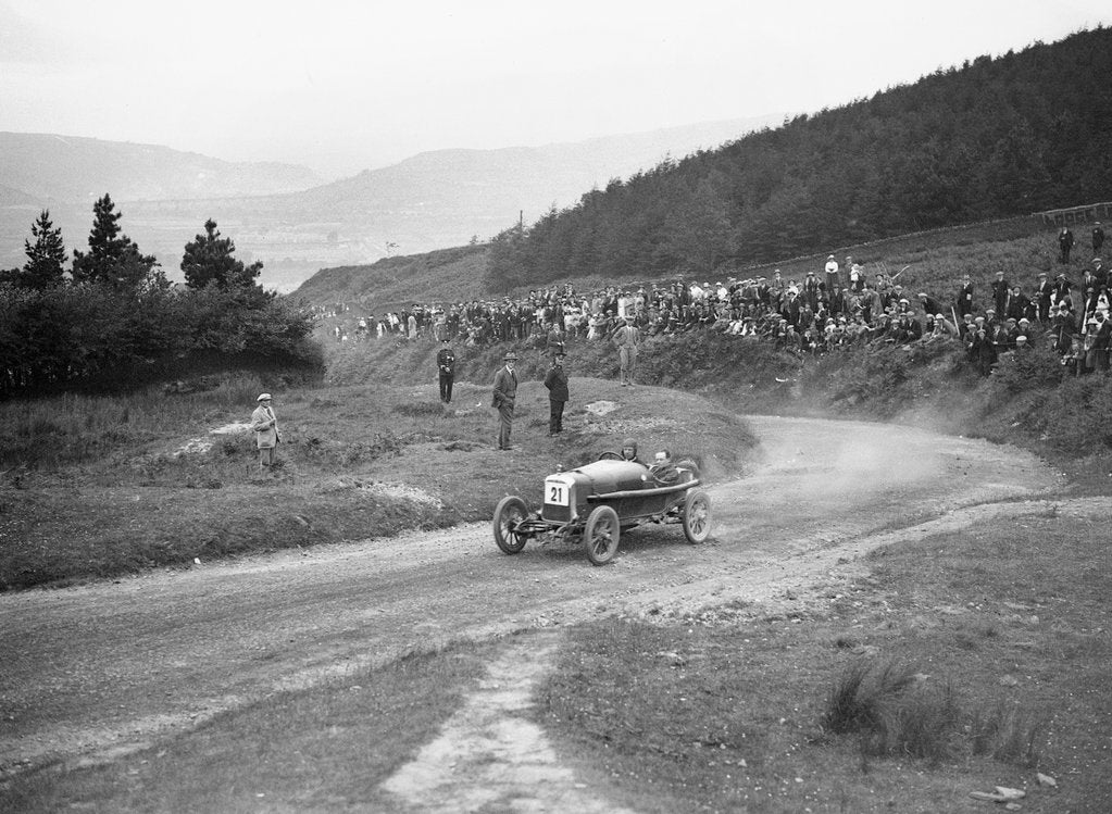 Detail of Aston Martin Bunny of Frank B Halford competing in the Caerphilly Hillclimb, Wales, 1923 by Bill Brunell