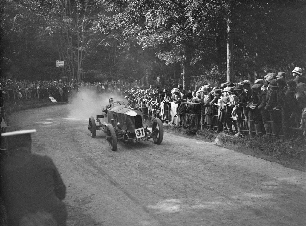Detail of Lanchester 40-50 hp of AJW Millership at the MAC Shelsley Walsh Hillclimb, Worcestershire, 1923 by Bill Brunell
