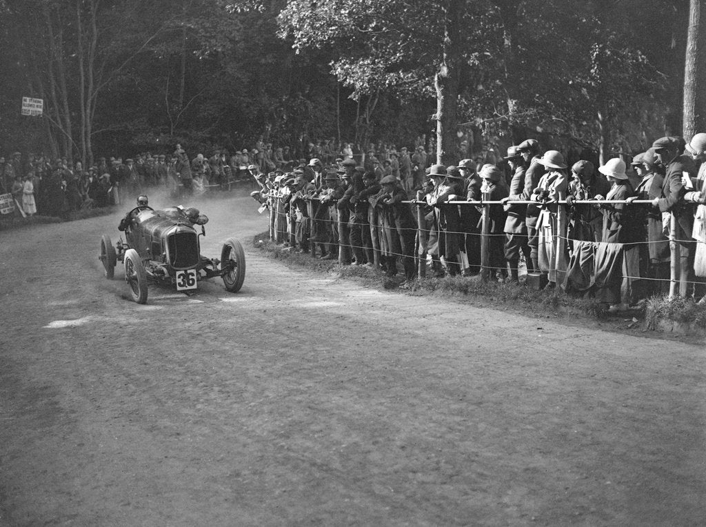 Detail of Straker-Squire of WB Horn competing in the MAC Shelsley Walsh Hillclimb, Worcestershire, 1923 by Bill Brunell