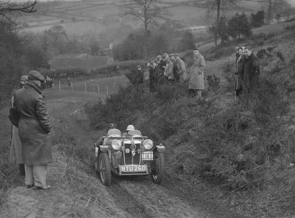 Detail of MG PB of J Terras competing in the MG Car Club Midland Centre Trial, 1938 by Bill Brunell