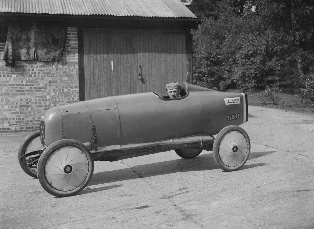 Detail of Andre Lombard in his Salmson single seater racing car, Brooklands, Surrey, 1922 by Bill Brunell