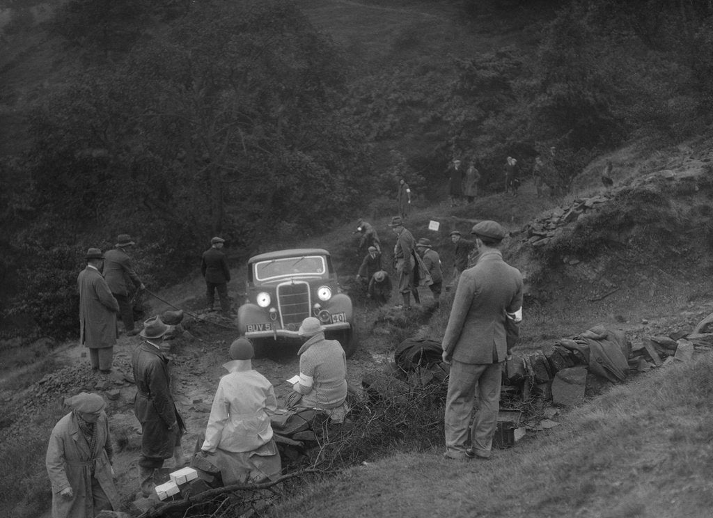 Detail of Ford V8 drop head coupe of GM Denton competing in the MCC Sporting Trial, 1935 by Bill Brunell