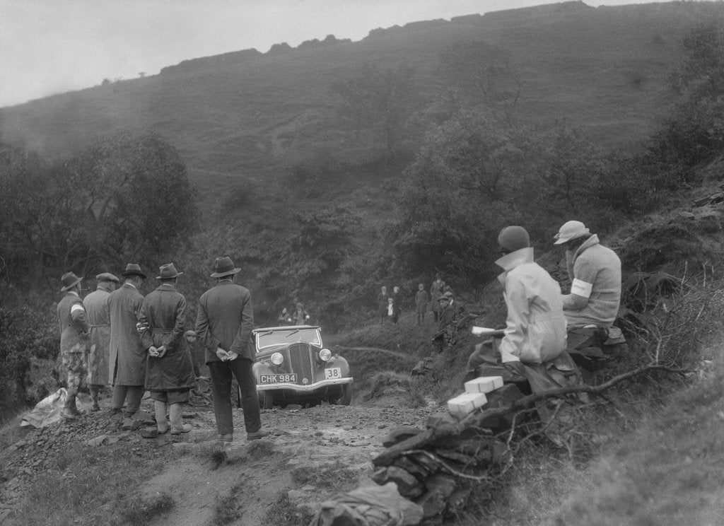Detail of Ford 10 tourer of J McEvoy competing in the MCC Sporting Trial, 1935 by Bill Brunell