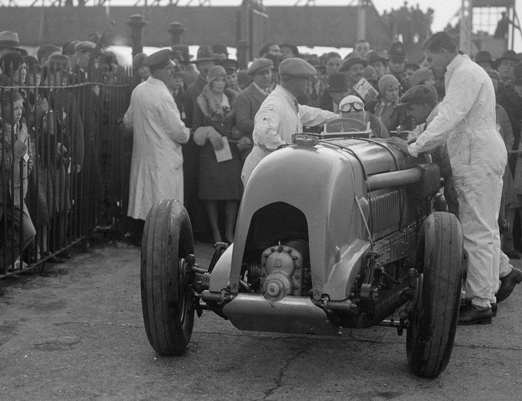 Detail of Bentley single-seater of Tim Birkin, winner of a race at a BARC meeting, Brooklands, 1930 by Bill Brunell