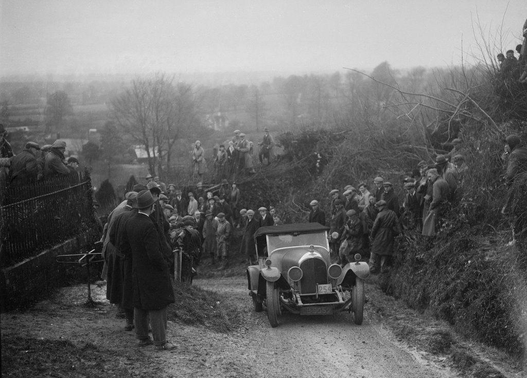 Detail of Bentley of FE Elgood competing in the MCC Exeter Trial, Ibberton Hill, Dorset, 1930 by Bill Brunell