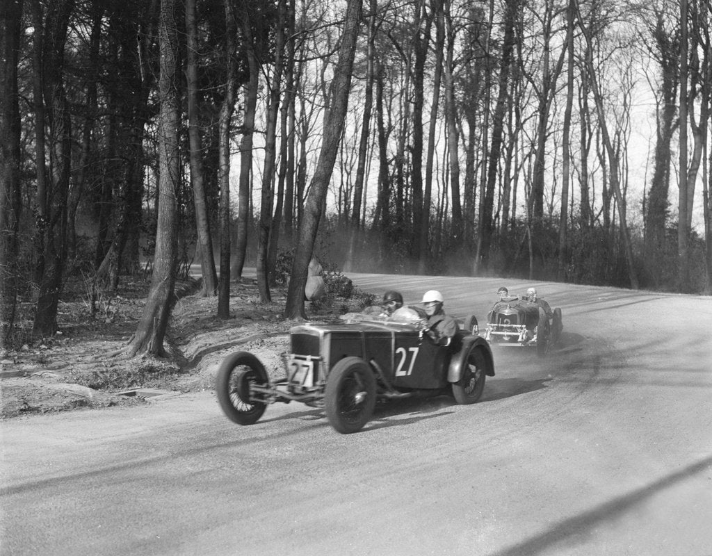 Detail of Frazer-Nash of PF Jucker leading J Eason-Gibson's Riley Brooklands, Donington Park, 1933 by Bill Brunell