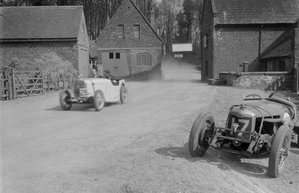 Detail of Singer of JR Baker and Riley Brooklands of CA Richardson, Donington Park, Leicestershire, 1933 by Bill Brunell
