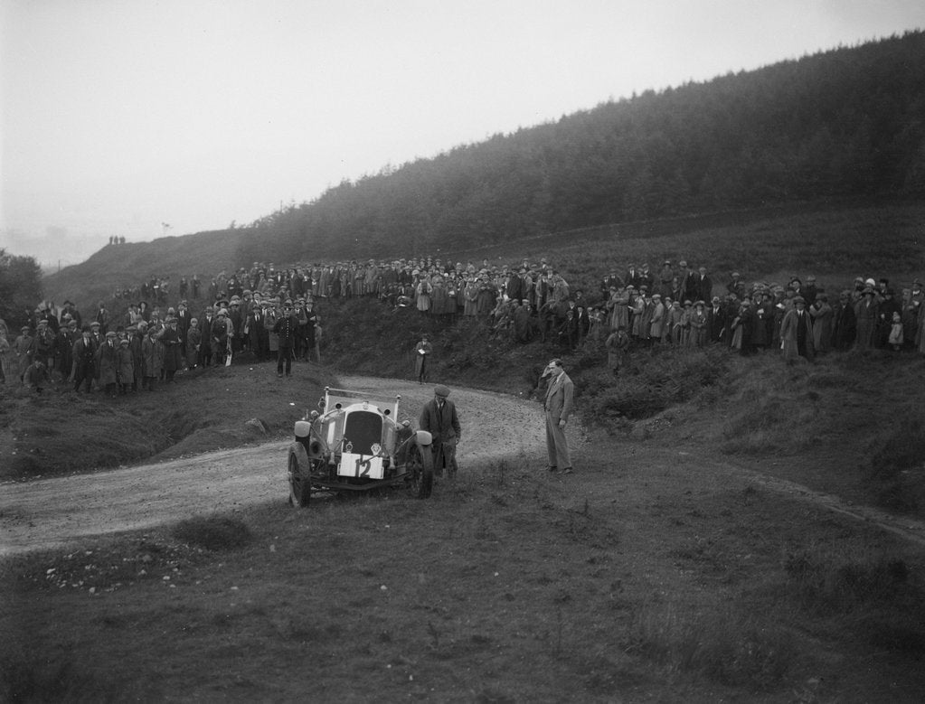 Detail of Vauxhall 30-98 of Humphrey Cook off the road at the Caerphilly Hillclimb, Wales, 1922 by Bill Brunell