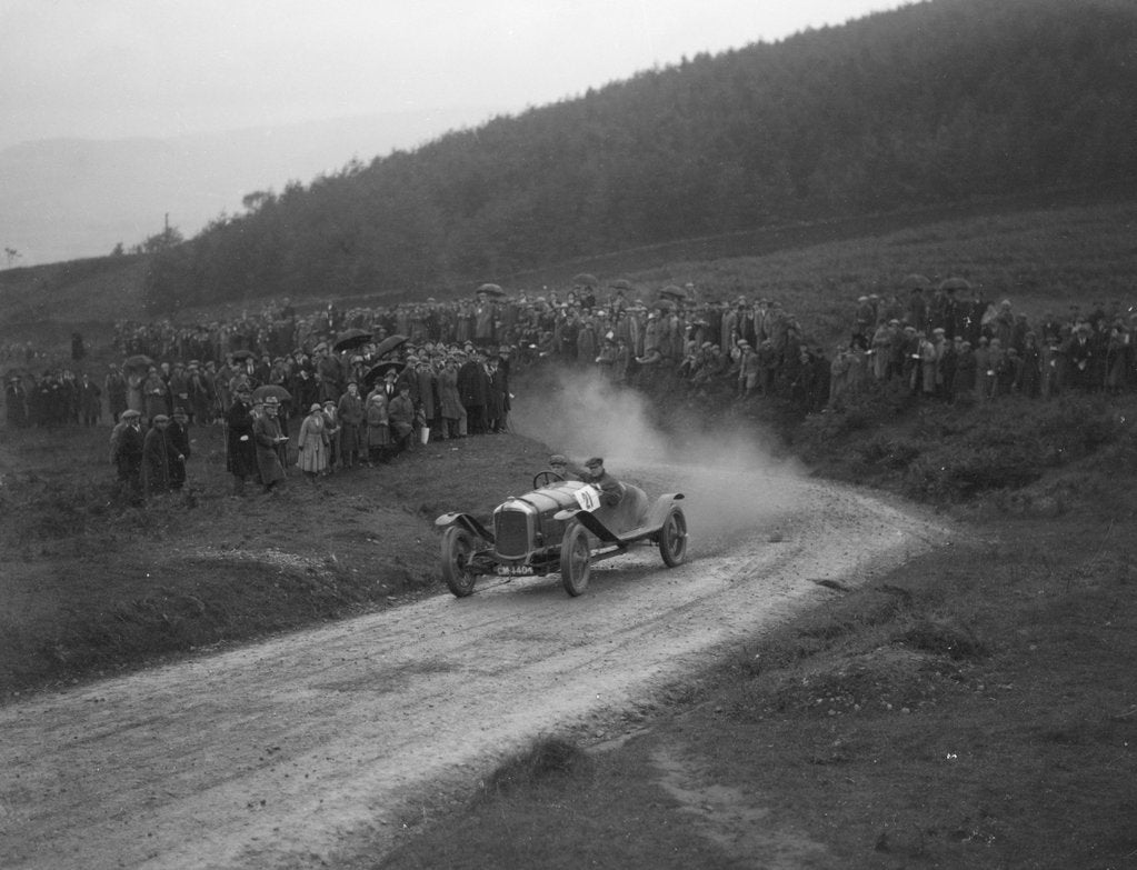 Detail of Straker-Squire of Bertie Kensington Moir competing in the Caerphilly Hillclimb, Wales, 1922 by Bill Brunell