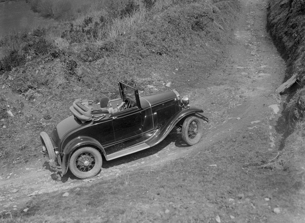 Detail of Kitty Brunell driving a 1930 2-seater Ford Model A, 1931. by Bill Brunell