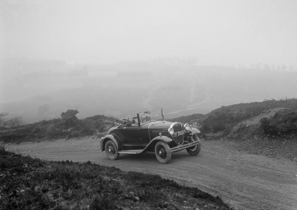 Detail of Kitty Brunell driving a 1930 2-seater Ford Model A, 1931. by Bill Brunell