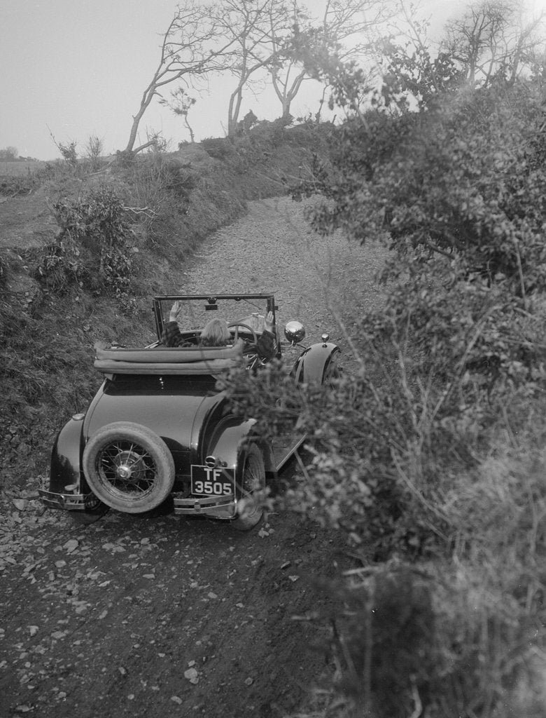 Detail of Kitty Brunell driving a 1930 2-seater Ford Model A, 1931. by Bill Brunell