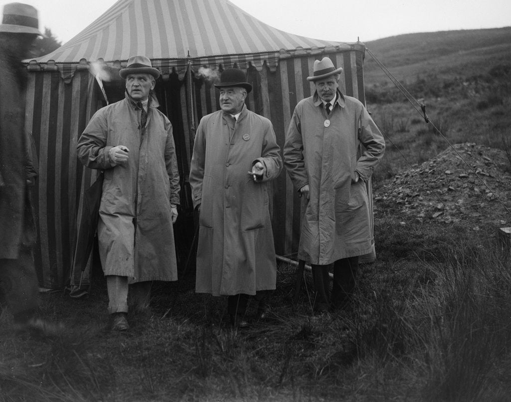 Detail of Alderman GF Fosdyke, Sir William Graham and Sir Julian Orde, Caerphilly Hillclimb, Wales, 1922 by Bill Brunell