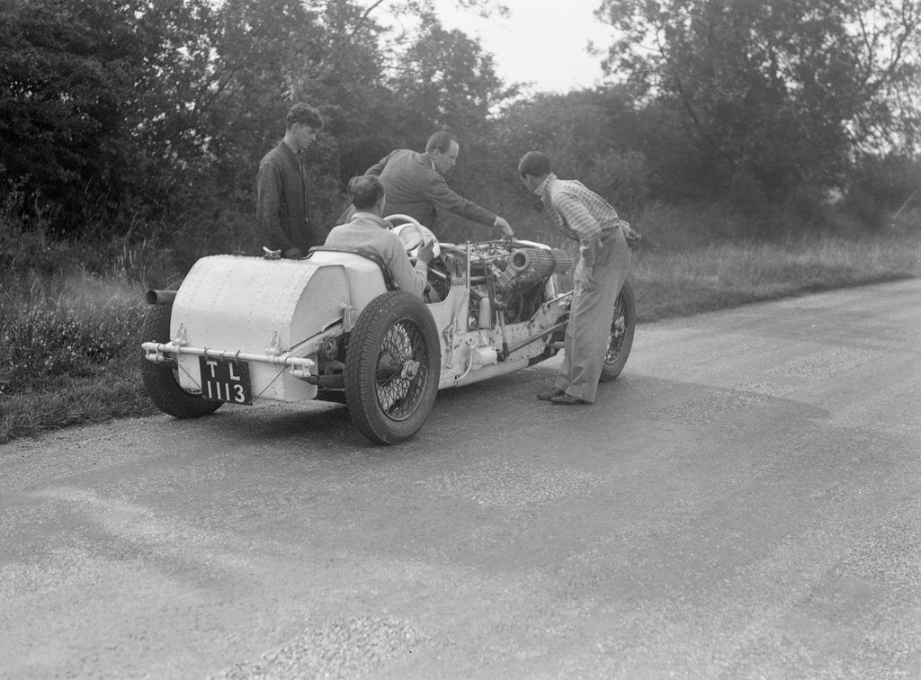 Detail of Road testing Raymond Mays' Vauxhall-Villiers, c1930s by Bill Brunell