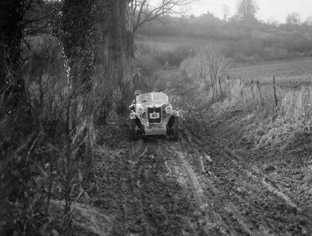 Detail of MG M Type of RR Balding competing in the MG Car Club Trial, Kimble Lane, Chilterns, 1931 by Bill Brunell